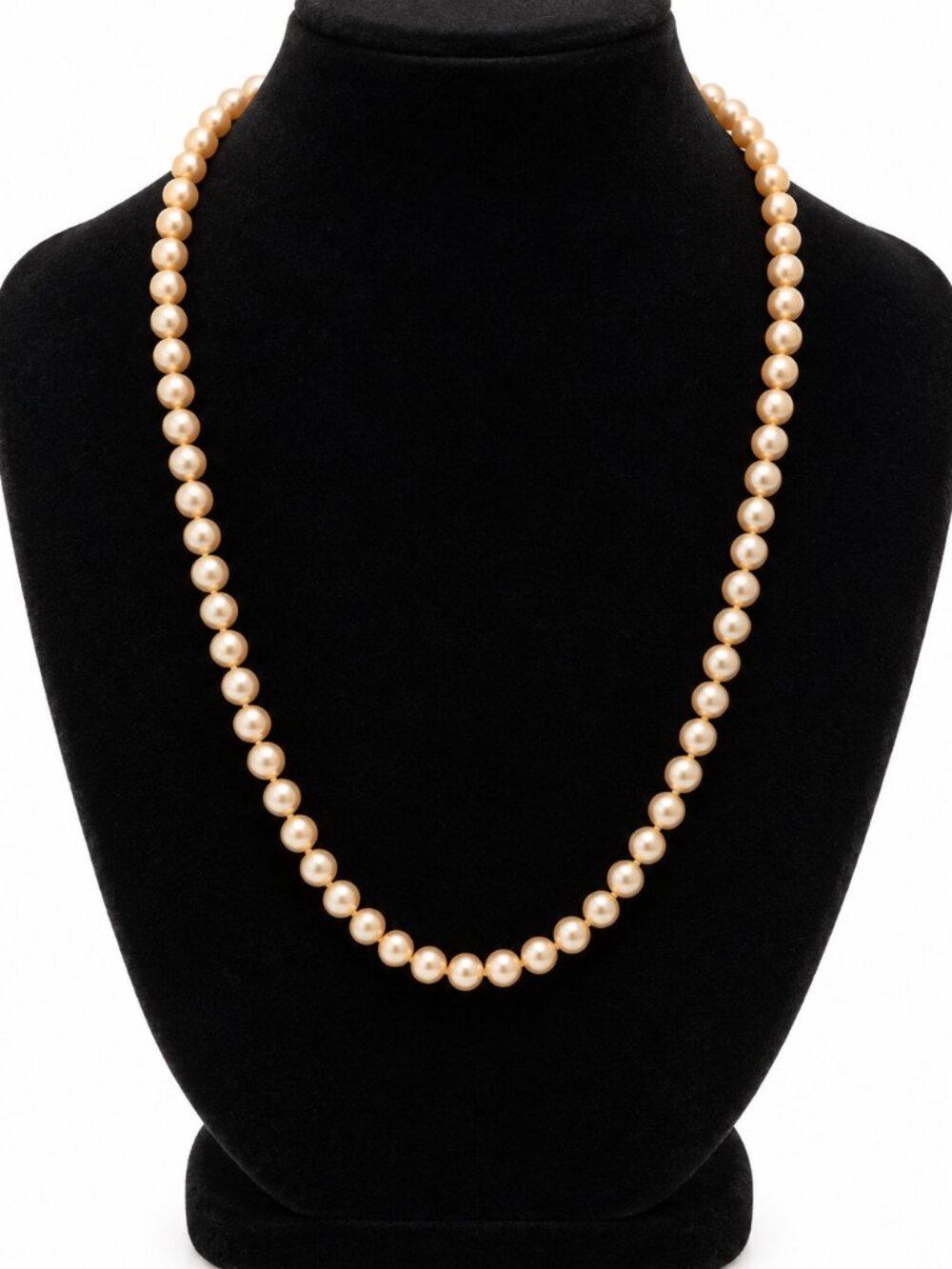 Champagne Glass Pearl Necklace 22" – Classic Elegant